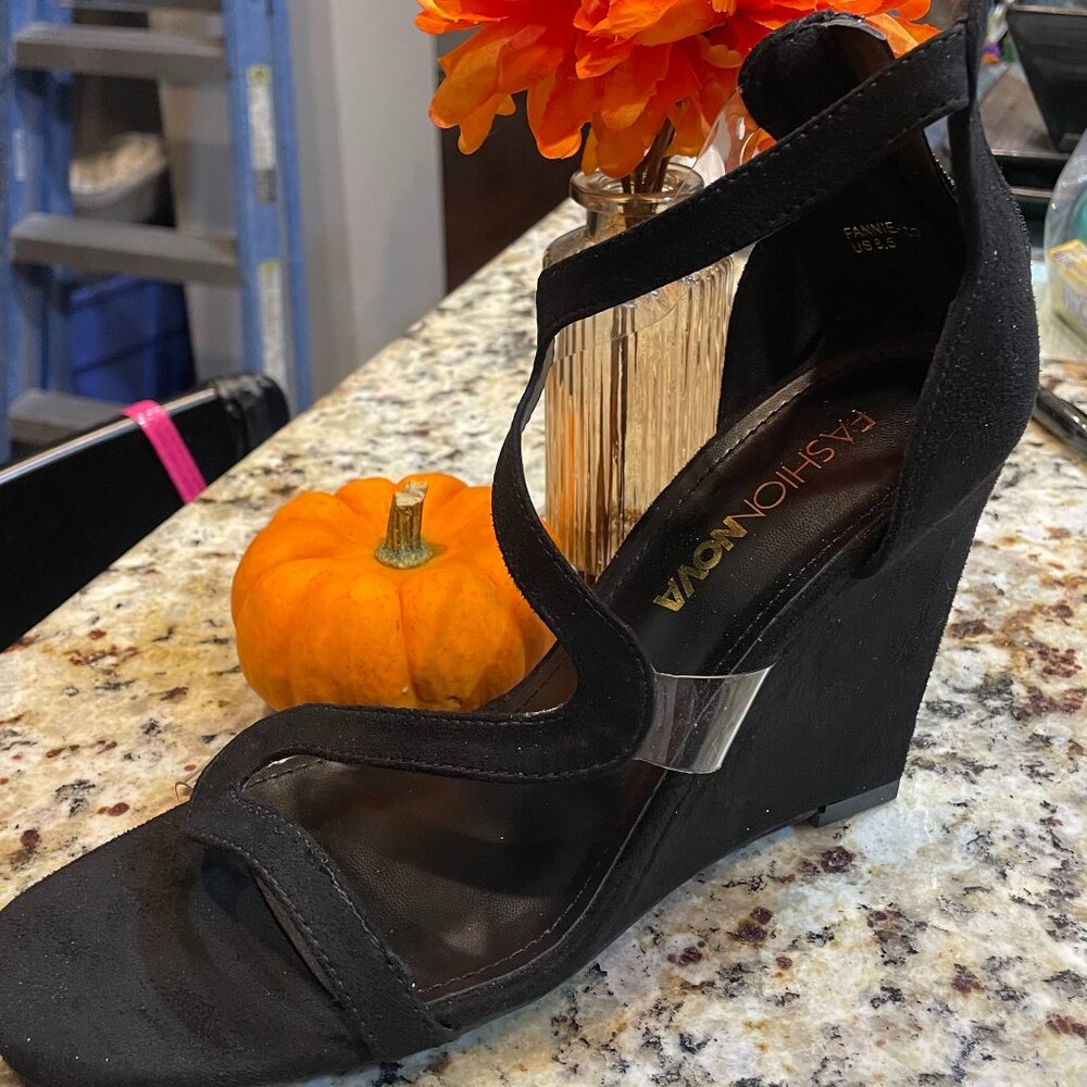 Black wedges from Fashion Nova